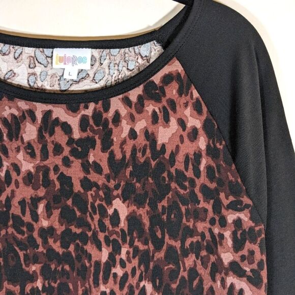 LuLaRoe Leopard Print Randy T Dress Size Large - Picture 3 of 9